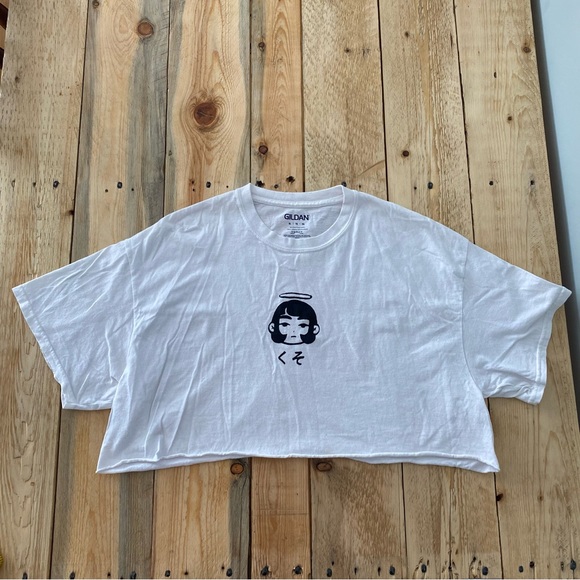 Screenprinted girl cropped tee - Picture 2 of 8